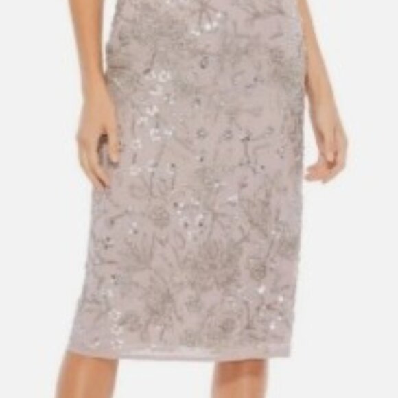 Mac Duggal Embellished High Neck MIDI Dress - Lilac (10741) - Picture 10 of 10